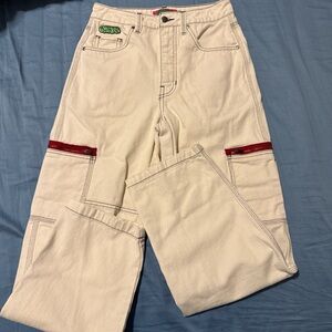 empyre Cream Pants with Red Accents